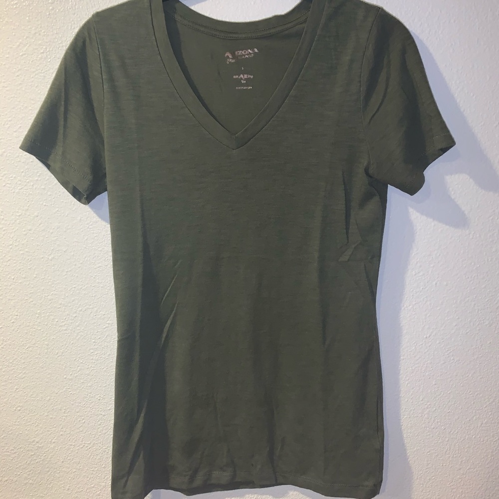 Olive Green V Neck Tee